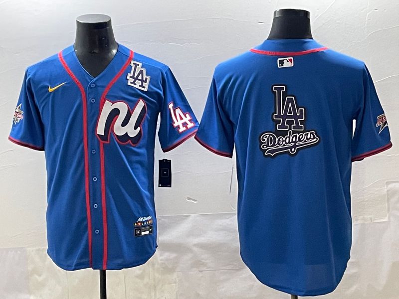 Men 2025 Los Angeles Dodgers Blank Blue All star Blank Blue Nike MLB Jersey style 8